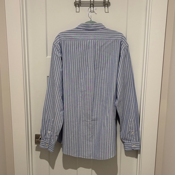 Polo by Ralph Lauren Blue and White Striped Button-Down Shirt - Picture 7 of 8